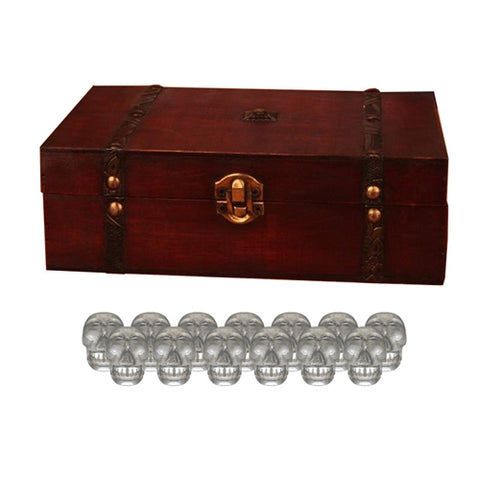 13 Small Quartz Crystal Skull Set with Apocrypha Manifestation Chest